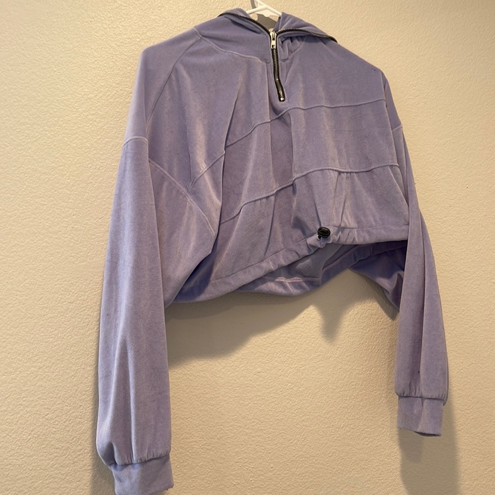 Fashion nova lavender velour track suit set